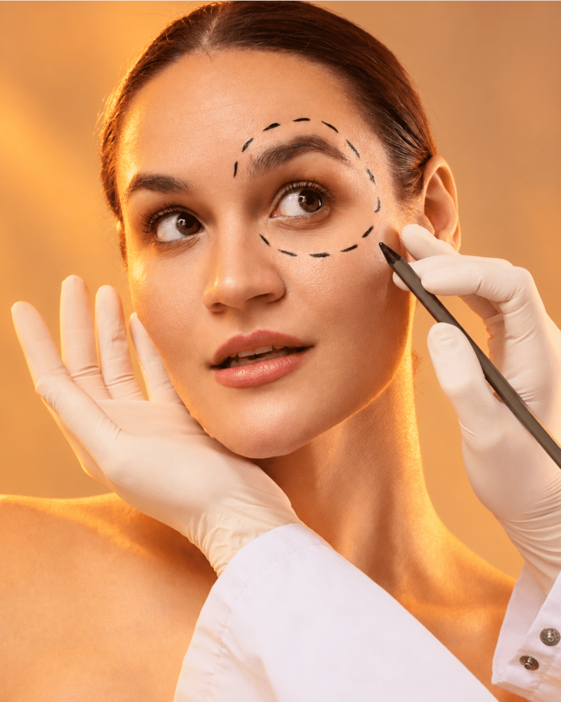 Cosmetic surgery consultation and facial treatment planning