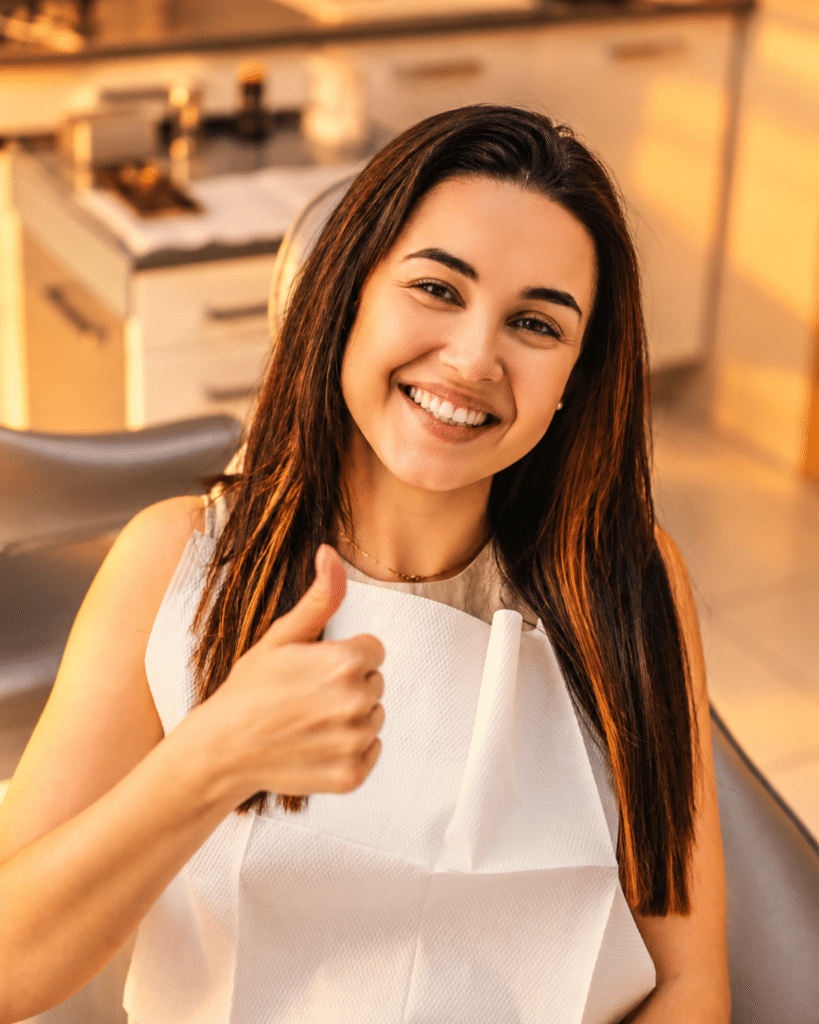 Dental patient during a consultation at a dental practice