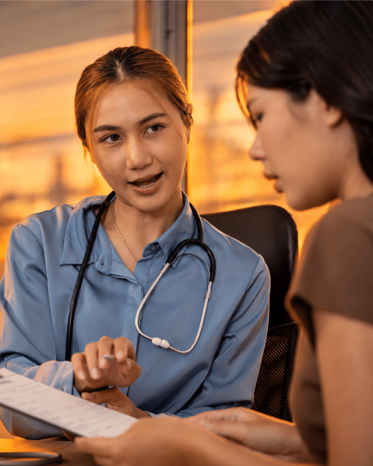 Healthcare provider discussing treatment options with a patient